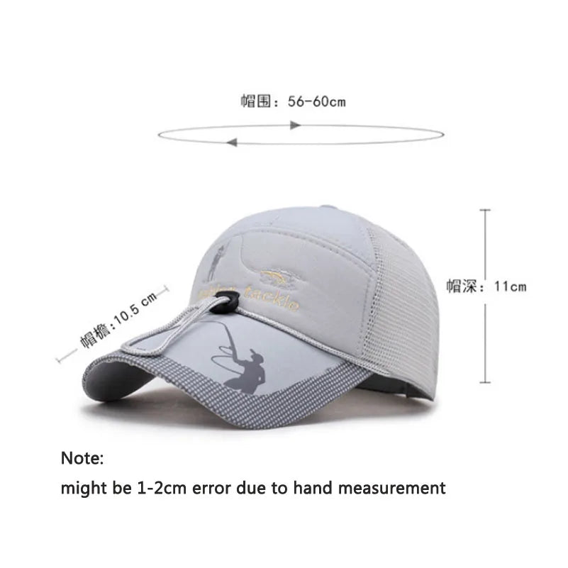 Fishing Hat Cap Outdoor Sports Hats Hiking Visor UV Protection Men Women Adjustable Breathable Golf Caps Fishing Caps