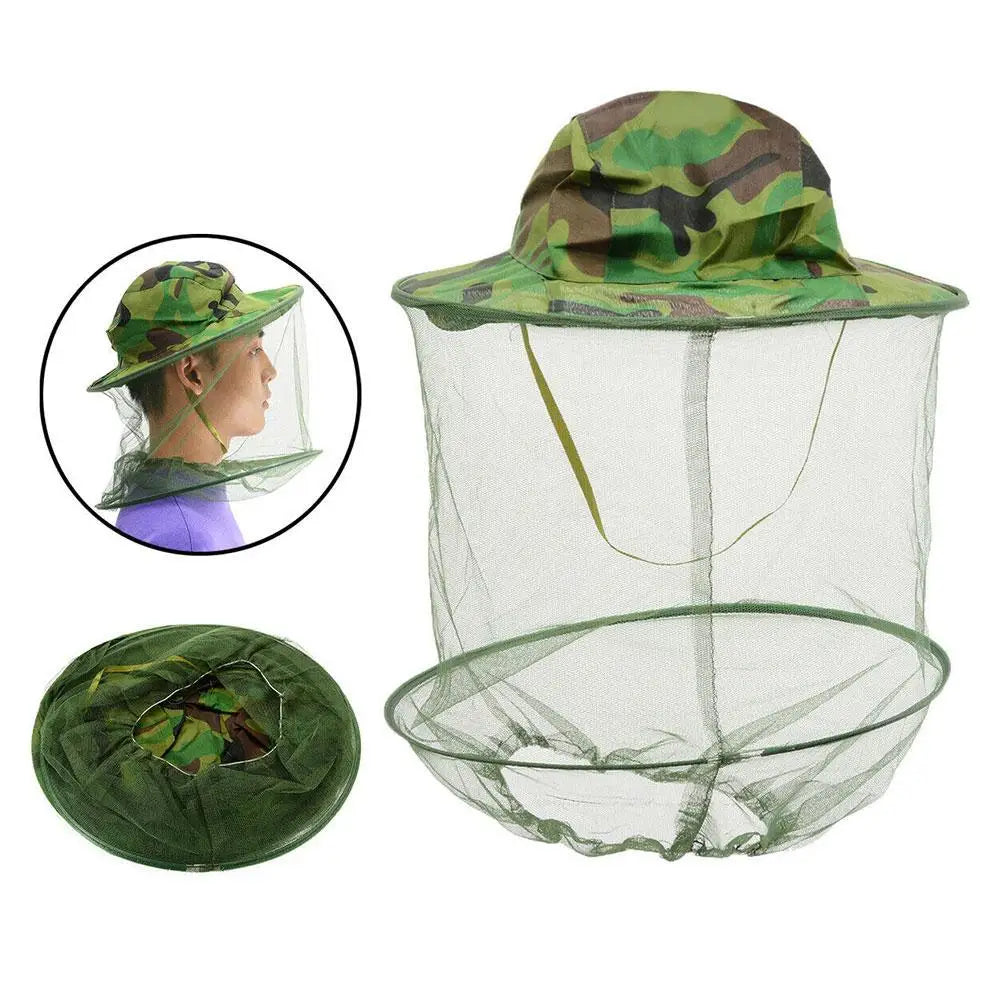 Outdoor Garden Beekeeping Hat Fishing Cap Anti Mosquito Insect Garden Camping Bug Mesh Head Net Face Protector Hats Fishing Cap