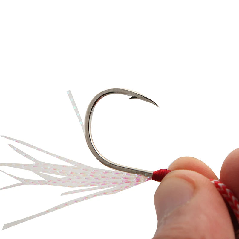 50pcs/box 10# to 20#  Any Size Choice Roped Weight Hook Domestic Hook Sea Jigging Mate Jig Assist Hook Fishing Tackle