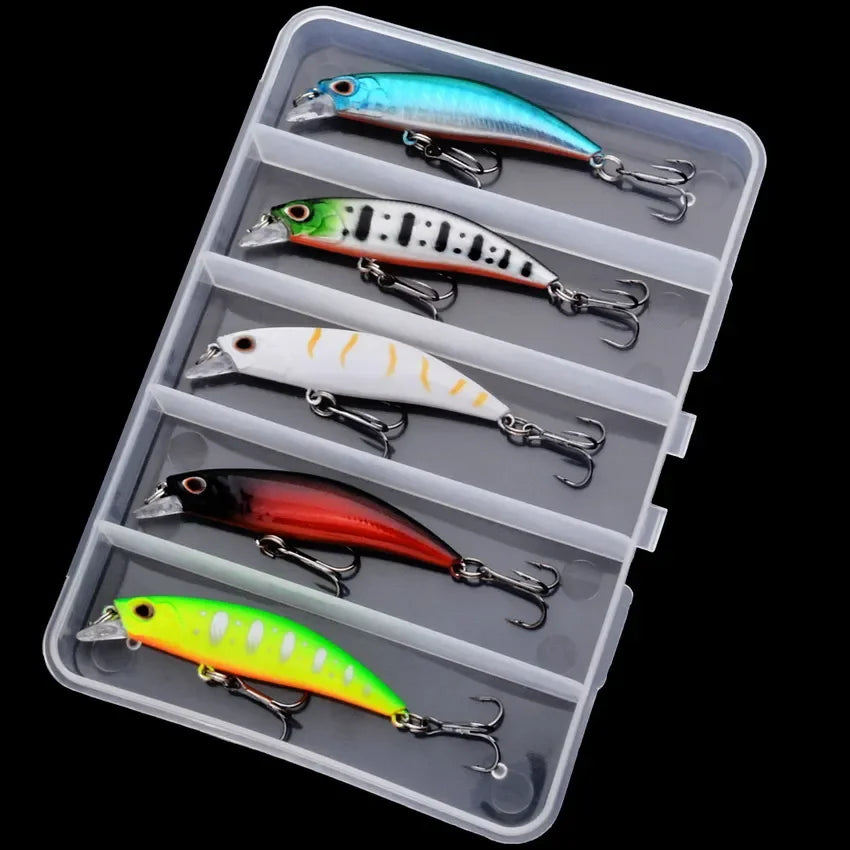 5Pcs/Box Premium Topwater Minnow Popper Fishing Lures , Hard Bait, Artificial Wobblers-Perfect for Catching Big Fish