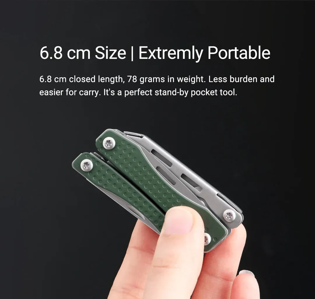 NexTool Mini Flagship Multitool 10 In 1 Multi Functional EDC Hand Tool Screwdriver Folding Pliers Outdoor Equipment Red/Green