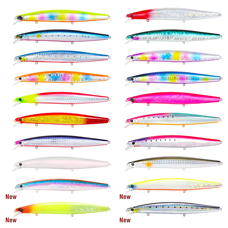 TSURINOYA STINGER 163S Ultra Long Casting Sinking Saltwater Minnow 163mm 34.2g Sea Fishing Lure Artificial Large Hard Baits