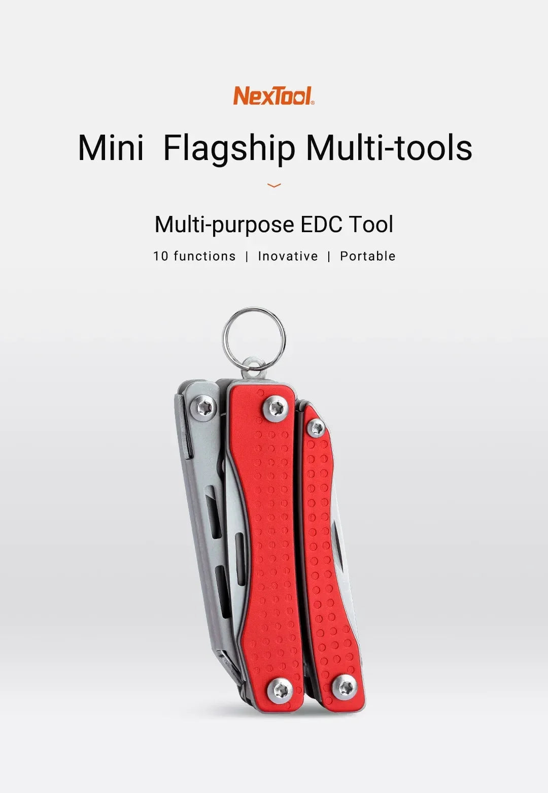 NexTool Mini Flagship Multitool 10 In 1 Multi Functional EDC Hand Tool Screwdriver Folding Pliers Outdoor Equipment Red/Green