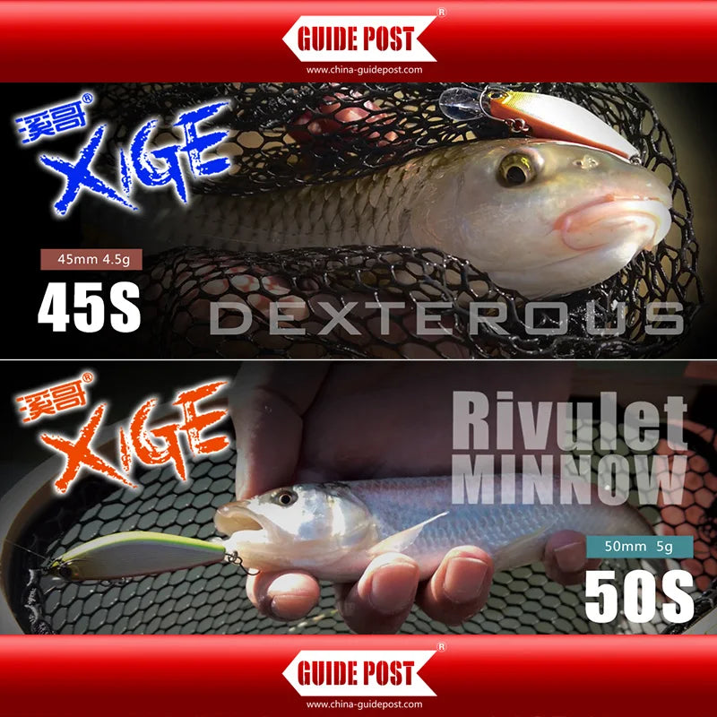 New GUIDEPOST Xige 45S/50S Micromatter Sinking Minnow Fishing Lure 4.5g/5g Full Water Layer Artificial Wobblers Bass Hard Bait