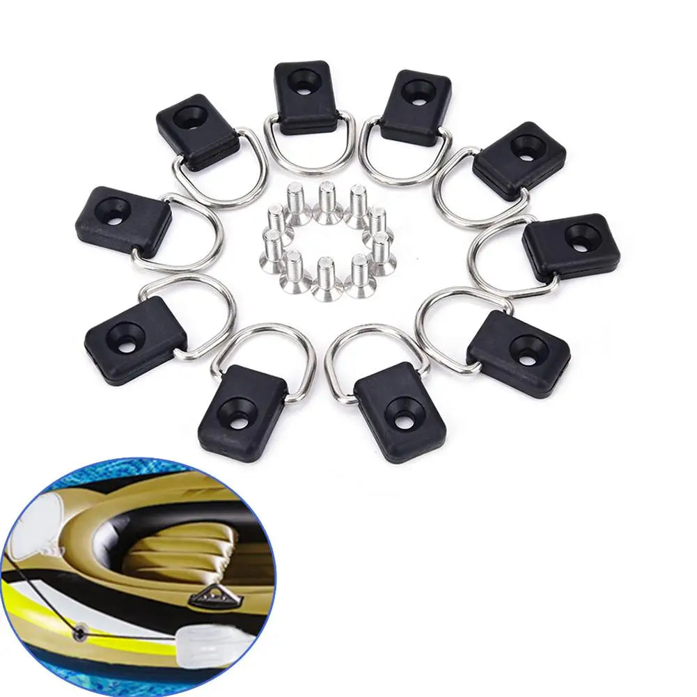 10Pcs Kayak D Ring Lightweight Anti-corrosive Surfboard Accessories Fishing Rigging For Kayak Boat