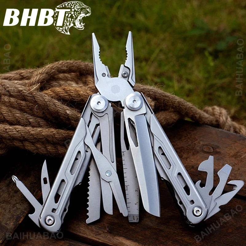 BHBT 17 in 1 Multitool Pliers Folding Multi-functional Combination Tool Portable Scissors Saw Blade EDC Outdoor Multi Tools