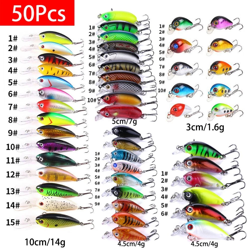 Fishing Lures Set Crankbait Tackle Hard Bait Kit Minnow Popper Pencil Swing Swimbait Wobblers Artificial Bionic Crank Pesca Suit