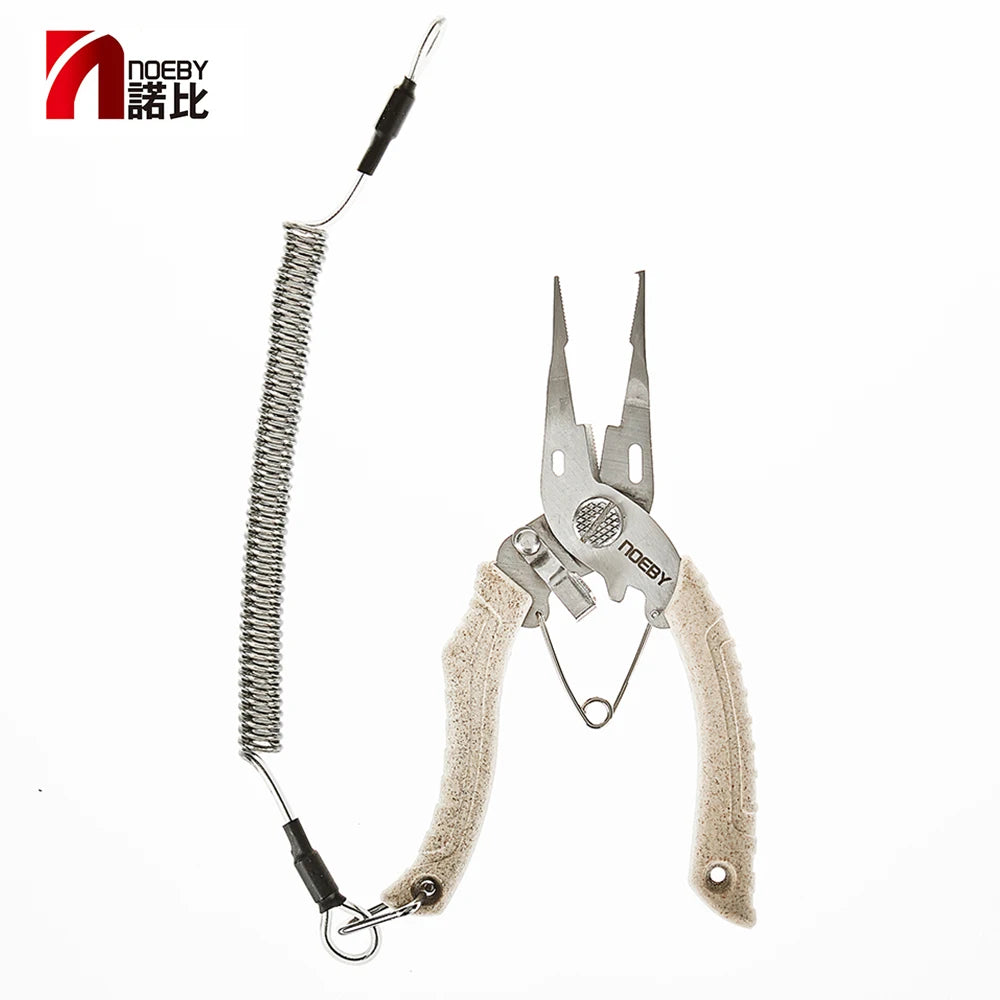 NOEBY Fishing Pliers Stainless Steel Multifunctional Split Ring Line Cutting Hooks Remove Tool Fishing Tackle Pesca Accessories