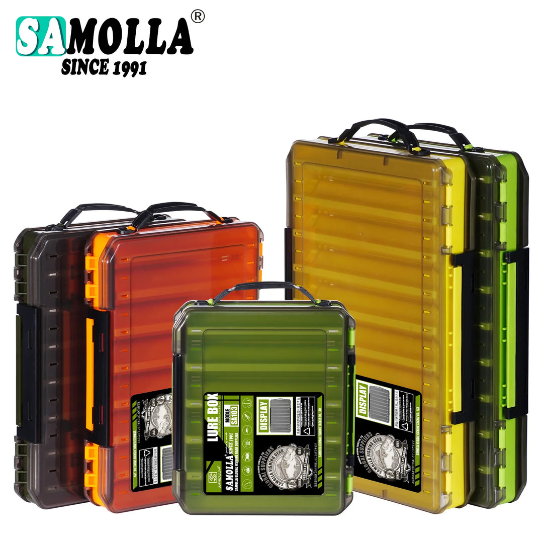 SAMOLLA Large Fishing Tackle Box Lure Storage Double Sided Lure Hook Boxes Baits Container Storage Case Fishing Accessories