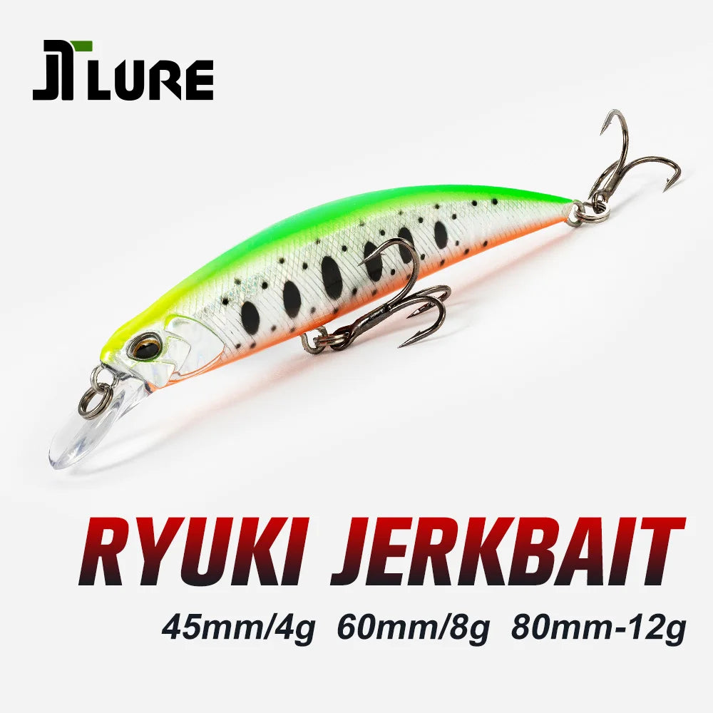 Spearhead Ryuki 45s/60s/80s/95S Sinking Minnow Fishing Lure Wobbling Jerkbait Artificial Hard Bait JT9387