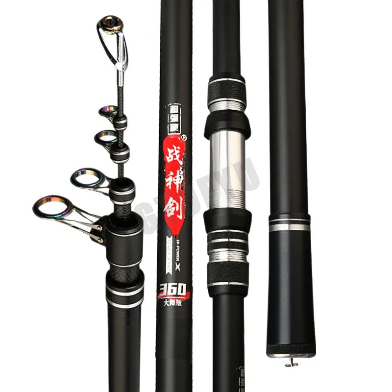 Telescopic Fishing Rod 2.7/3.0/3.6/4.2/4.5/5.0m Distance Throwing Rod Spinning Power 5-300g Surfcasting Carbon Baitcasting rod