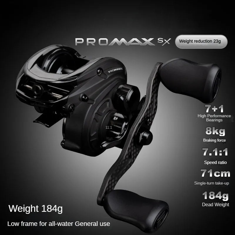 2024 Model-PMAX5 SX Right Left Hand Baitcasting Fishing Reel 7.1:1 Lure Reel 184g Max Drag 8kg Saltwater Fishing Tackle