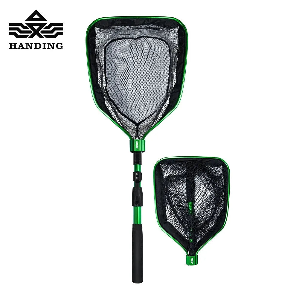 HANDING Portable Fishing Net Telescopic Fishing Landing Net Floating Nylon Material Fishing Mesh