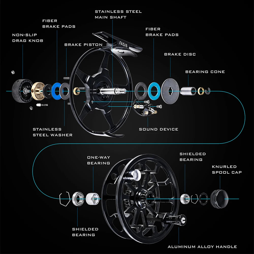 LEOFISHING Star Fly Fishing Wheel Aluminum Alloy FA3/4 FA5/6 FA7/8 Front Fishing Reel Gear Equipment Goods Accessory