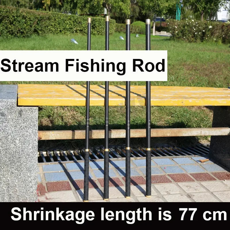 Telescopic Stream Rod 4.5M/5.4M/6.3M/7.2M/8M/9M/10M Carbon Reservoir Pond Fishing Rod Super Light Hard Fiber Hand Fishing Pole