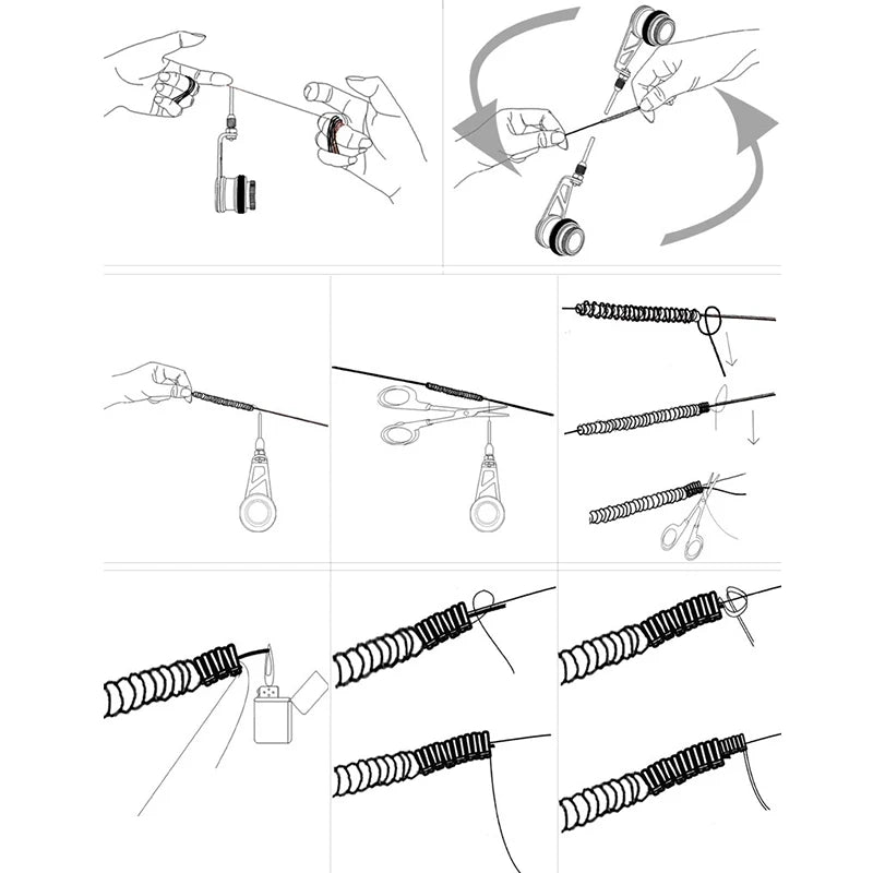 GT FG PR Fishing Bobbin Knot Fishing Line Knotter Fishing Tool Fishing Knot Winder Machine Tackle Goods for Fishing Accessories