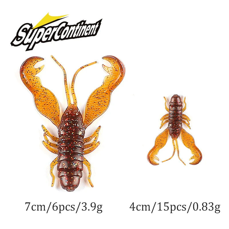 2023 Supercontinent Filet Craw Bait perch Lures Soft Lure Fishing Lures shrimp Lobster Soft Plastic Lure Fishing Lures