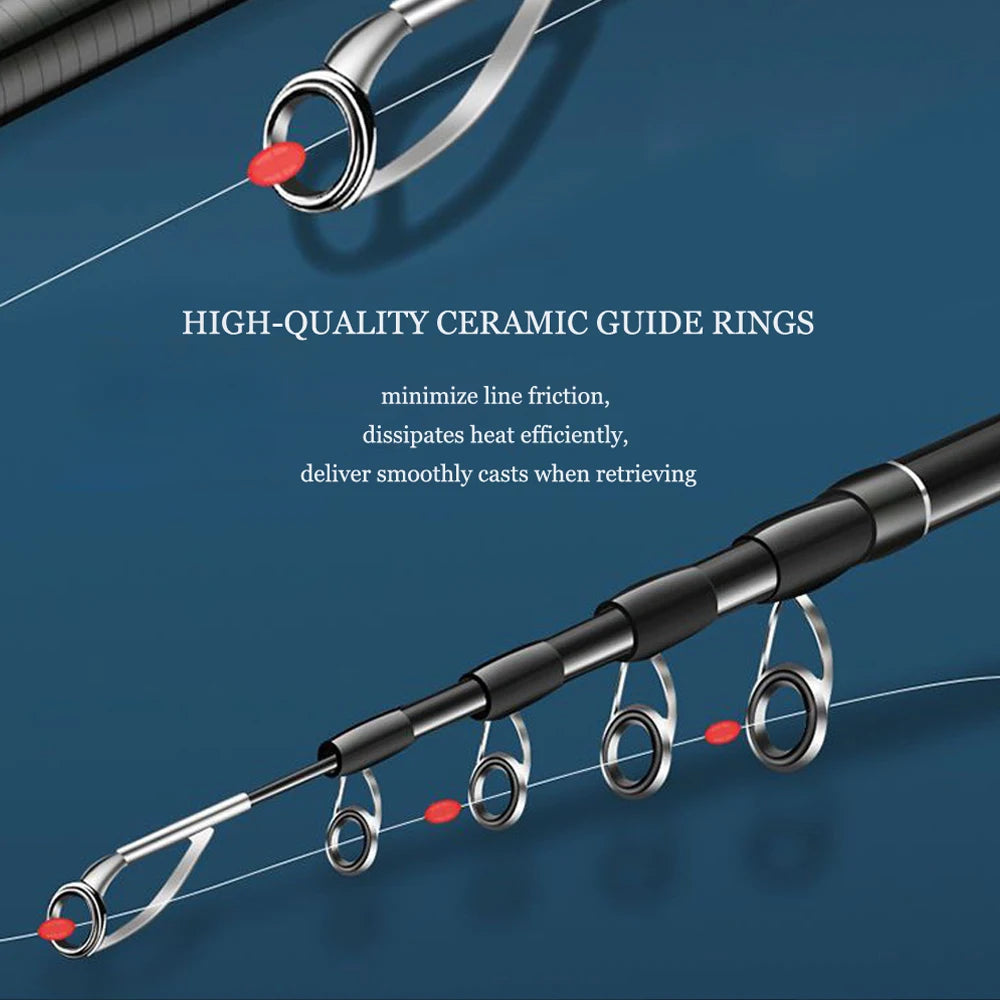 SIECHI 1.8M 2.1M 2.4M 2.7M Carbon Rod Telescopic Lure Fishing Rod Casting Spinning Rod Travel Rod 7-25g 10-30g Fishing M MH