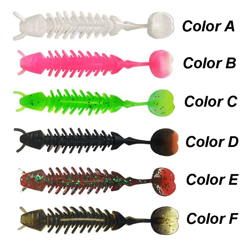 WESTBASS 5/10PCS Soft Larva Baits 50mm 65mm Silicone Fishing Lures Rubber Worm Swimbaits cebo suave Weicher Köder fisching Isca