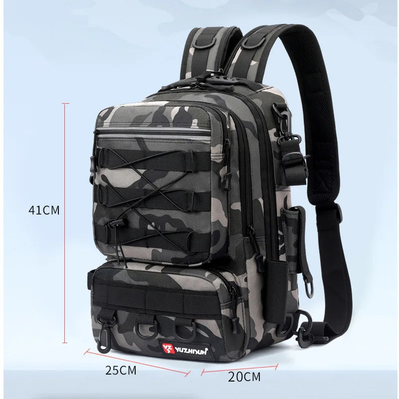 Travel Outdoor Backpack Sport Fishing Bag Large Capacity Backpack Crossbody Bag Camouflage Tactical Pack Y447