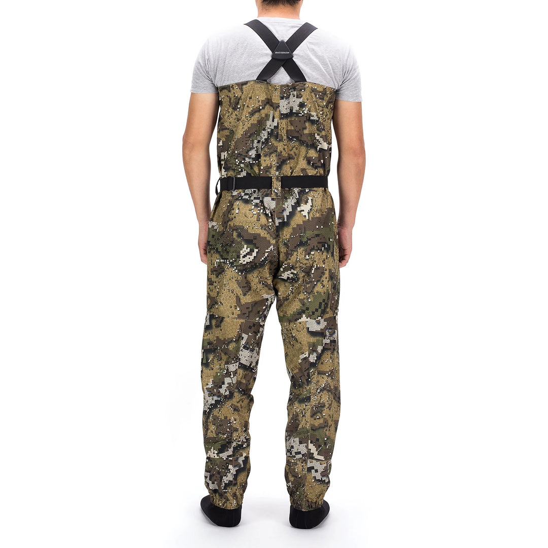 Bassdash Veil Camo Chest Stocking Foot and Boot Foot Fishing Hunting Waders for Men Breathable and Ultra Lightweight in 13 Sizes