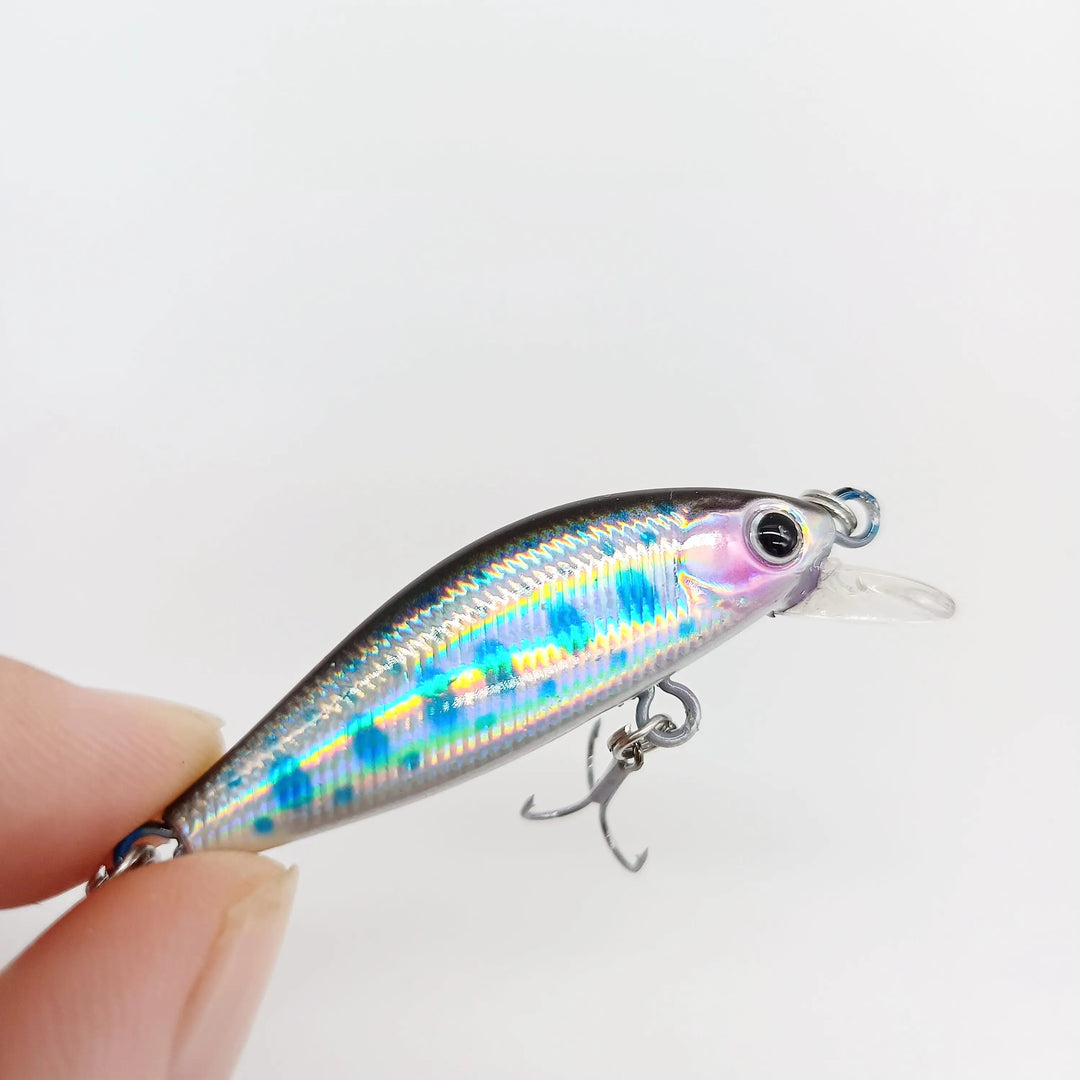 DUODUOYU 1PCS Sinking Minnow 45mm 4.5g Fishing Lure Micro Artificial Hard Bait Longcast Wobblers for Trout Bass Pike Tackle