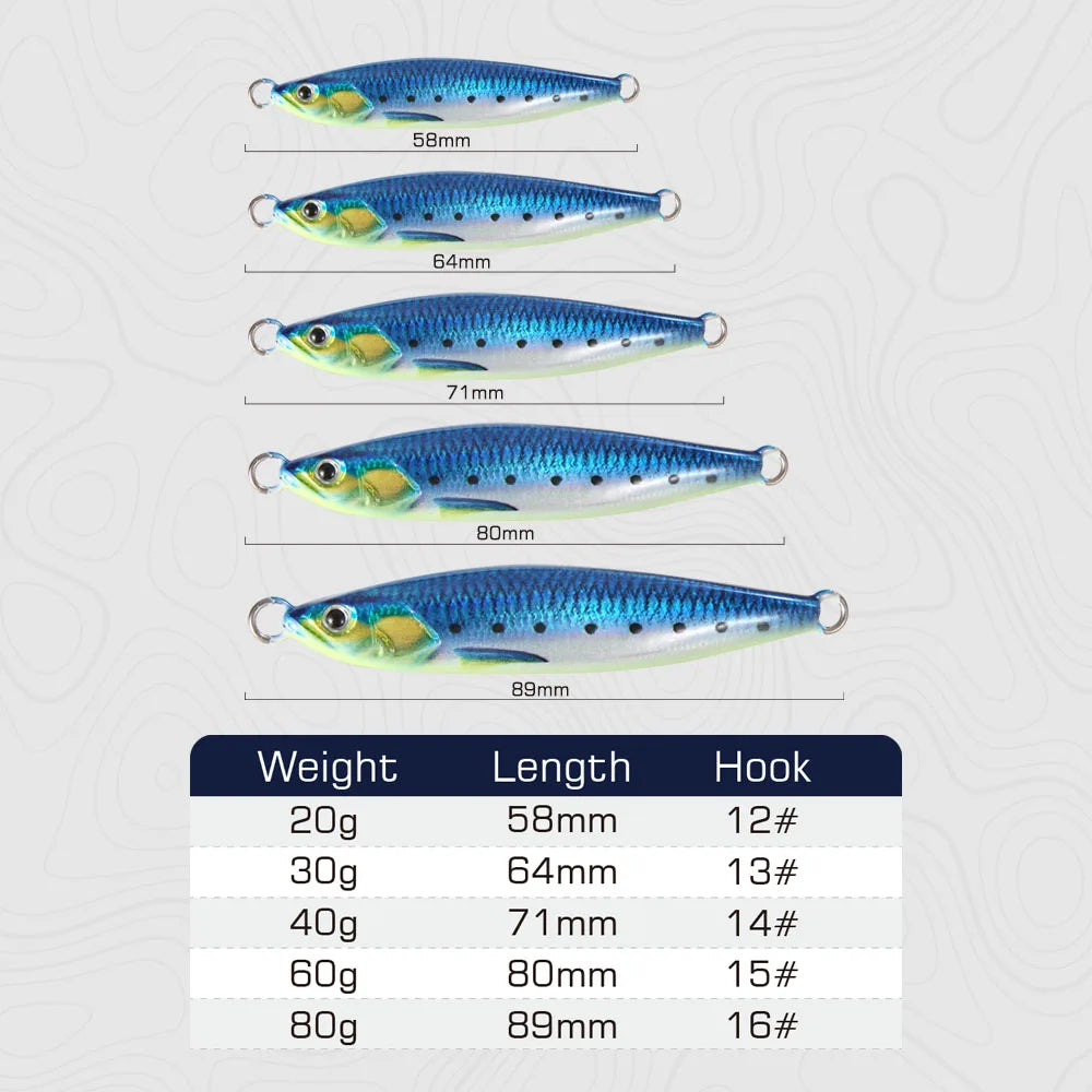 2024 FSTK Rattle Jig Sea Fishing Lures 20g30g40g60g80g Long Casting Lure Spinning Artificial Bait with Hook Spoon Fishing Tackle