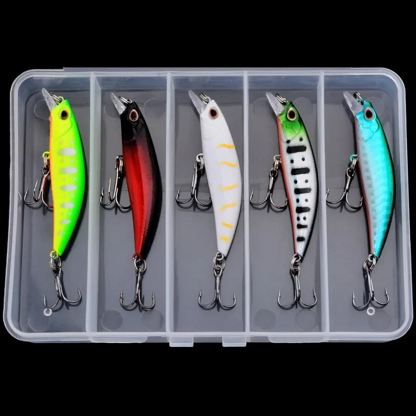 5Pcs/Box Premium Topwater Minnow Popper Fishing Lures , Hard Bait, Artificial Wobblers-Perfect for Catching Big Fish