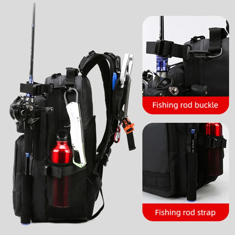 Fishing Lure Bag Backpack Rod Outdoor Man Multi-functional Camping Sports Mountaineering Waterproof Portable Storage Bags XA212G