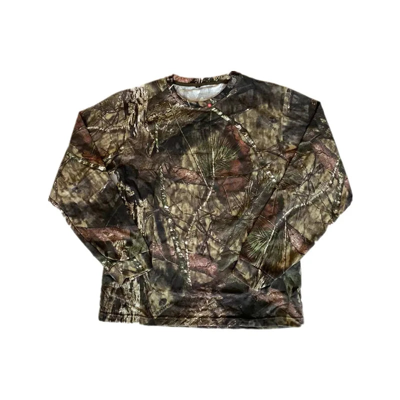 Outdoor Sports Quick Drying T-shirt Biomimetic Camouflage Short Sleeved Men's And Women's Loose Jungle Long Sleeved T-shirt