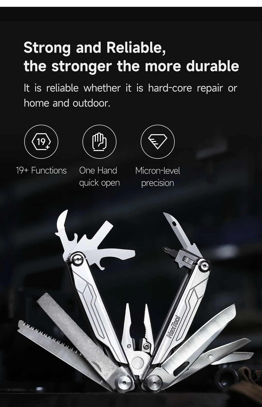 NexTool Captain 19 in 1 Multitool Plier Cable Wire Cutter Multifunctional Multi Tool Outdoor Folding Pliers EDC Knife Multi-tool