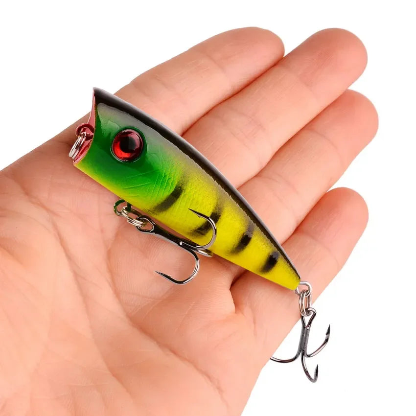 5Pcs/Box Premium Topwater Minnow Popper Fishing Lures , Hard Bait, Artificial Wobblers-Perfect for Catching Big Fish