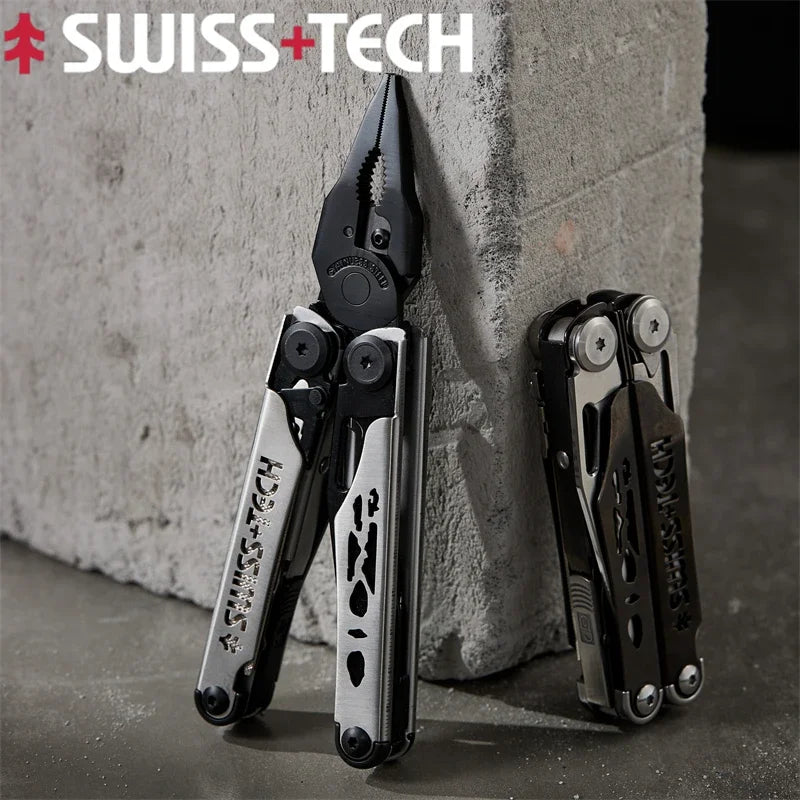 SWISS TECH 37 In 1 Replaceable Parts Manual Diy Multi Tool Folding Scissors Cutter EDC Survival Equipment Manual Pliers