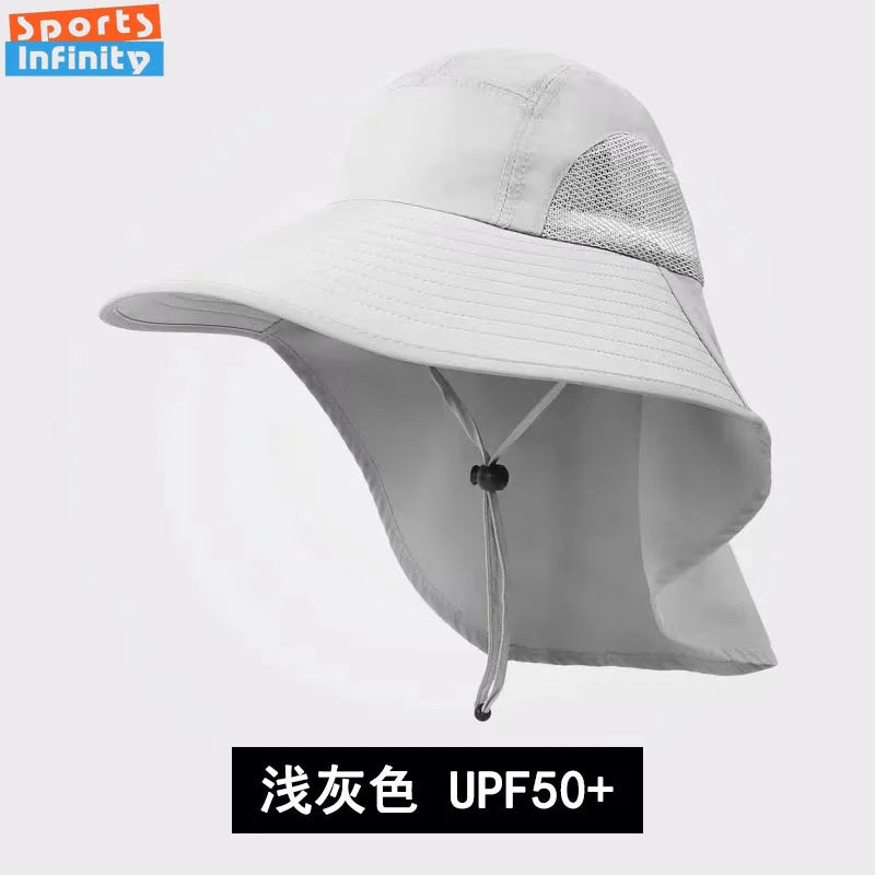 Men Sunshade Hats Big Eave Climbing Hat Fishing Hat Outdoor Work Hiking Climbing Sun Protection Waterproof Foldable Sun Hat