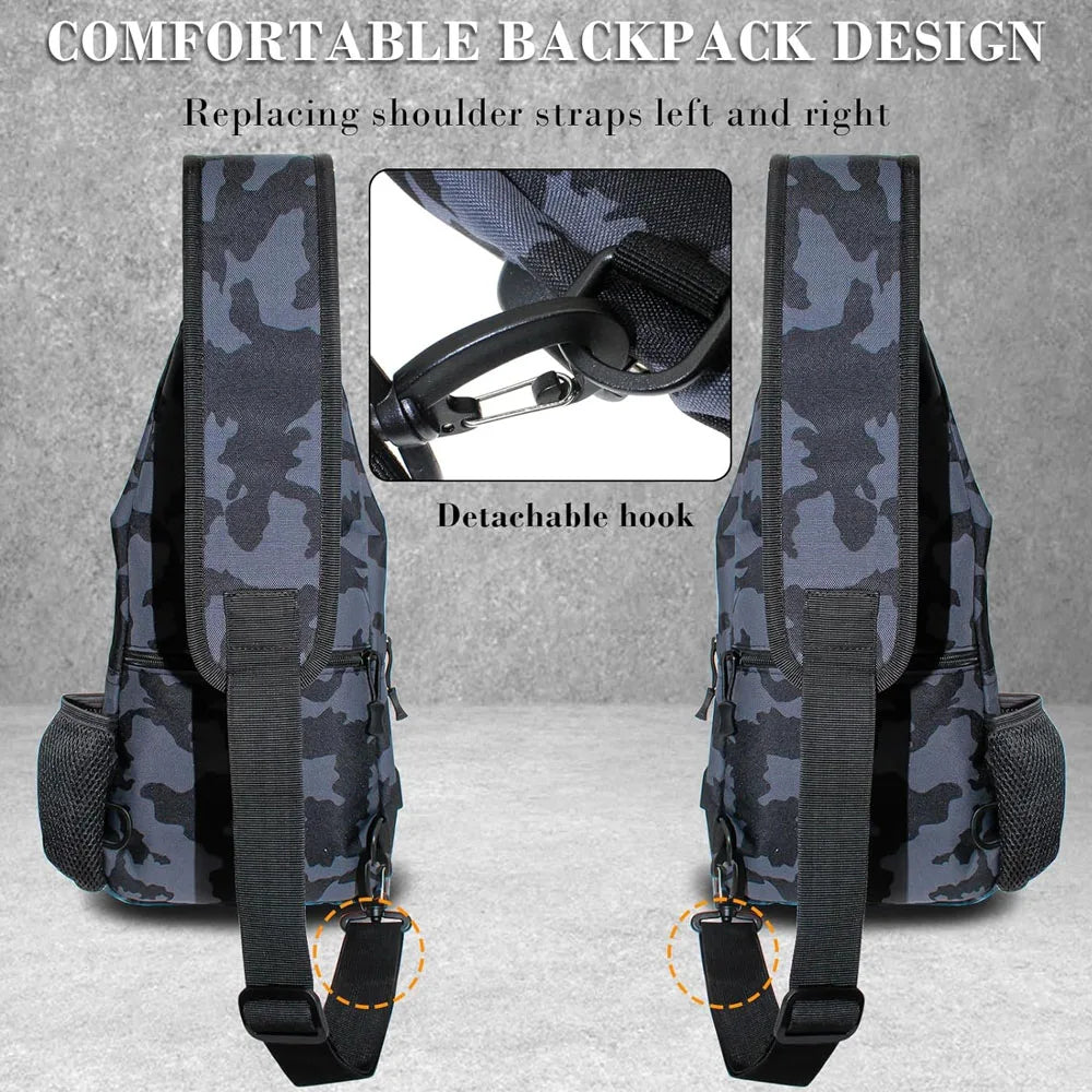 Tactical Fishing Backpack Multifunctional Waterproof Single Shoulder Crossbody Fishing Gear Bag Camouflage Fishing Tool Backpack