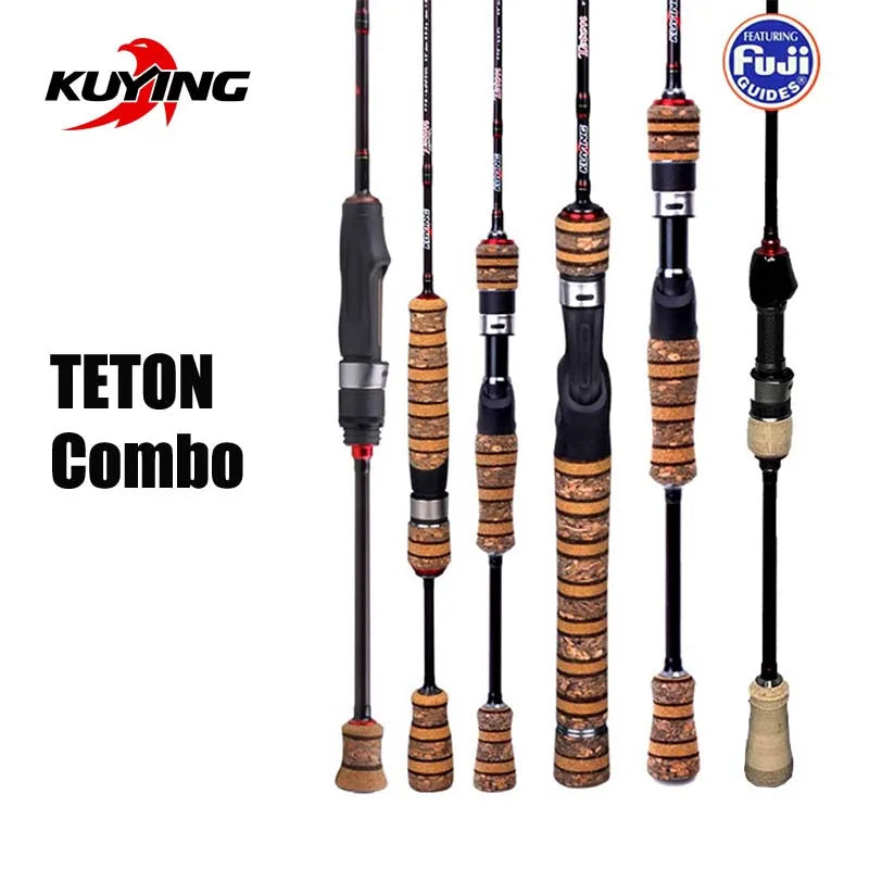 KUYING TETON 1.56m 1.8m 1.86m 1.9m 1.92m 1.98m Super Ultra Soft Light Baitcasting Casting Spinning Lure Fishing Rod Pole Combo