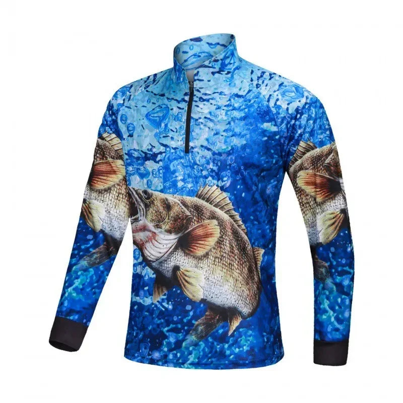 2023 New Fishing Clothing Hooded Printing Fishing Clothes Sunscreen Breathable Anti Mosquito Quick Dry Fishing Shirt