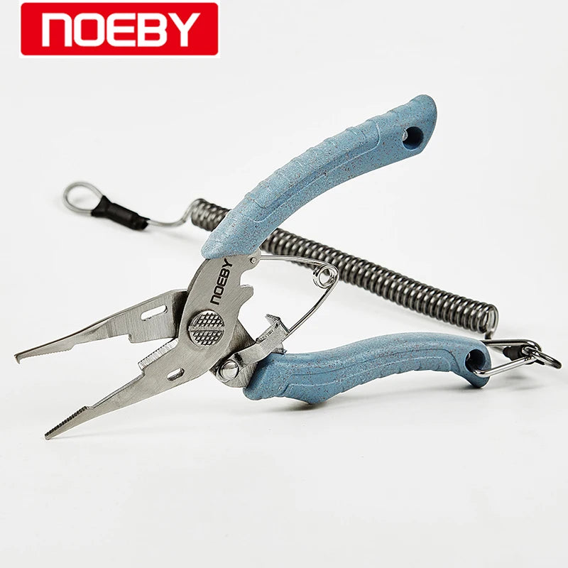 NOEBY Fishing Pliers Stainless Steel Multifunctional Split Ring Line Cutting Hooks Remove Tool Fishing Tackle Pesca Accessories