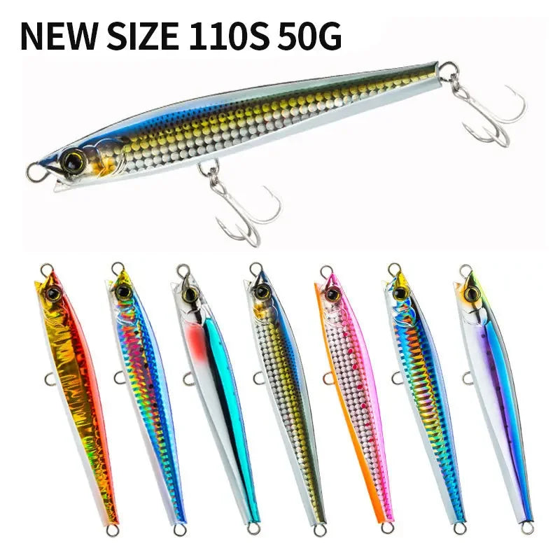 1Pcs 110mm 48g Sinking Minnow Pencil Fishing Lures Monster Shot Casting Saltwater Artificial Bait Tuna Swimbait Fishing Supplies