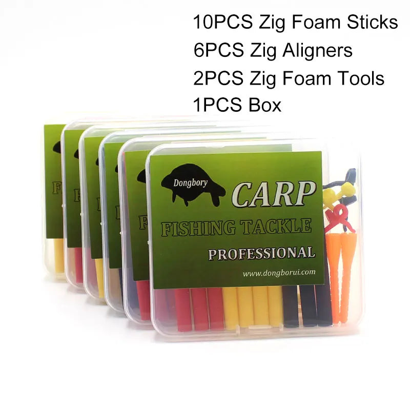 1box Carp Fishing Kit Bait Zig Rig Foam Stick Pop Up Boilies Hair Ronnie Rig  Carp Fishing Lure Feeder Tackle Accessories