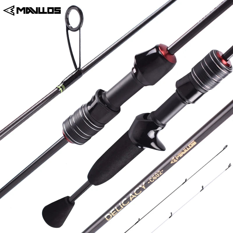 Mavllos Delicacy BFS Rod with Tubular + Solid Carbon Tips Lure 0.6-8g/0.8-10g Ultralight Fishing Bass Spinning Casting Rod