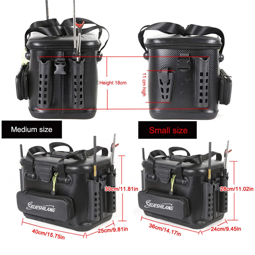 EVA Multifunction Fishing Bag Rod Bait Reel Fish Storage Bag Large Capacity Lure Live Fish Bucket Fishing Accessories Tackle Box