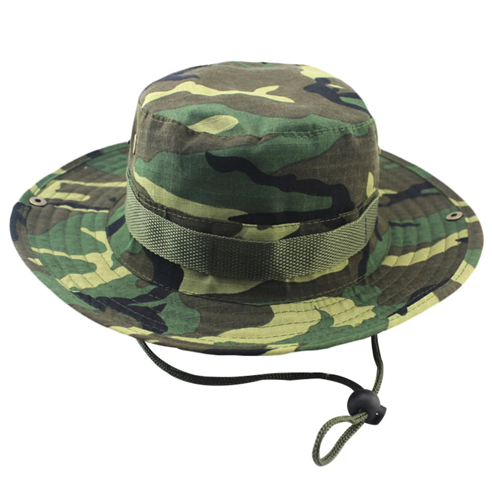 Outdoor Wide Brim Sun Protect Hat Boonie Hat Classic US Style Bush Jungle Sun Cap For Fishing Hunting Camping