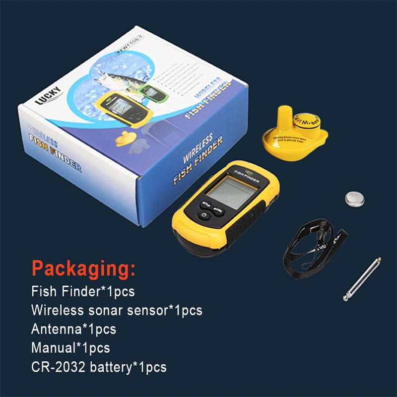 LUCKY FFCW1108-1 Wireless Sonar Fishing Alert Fish Finder Underwater Echo Sounder Fishing Detector Portable Fish Finder