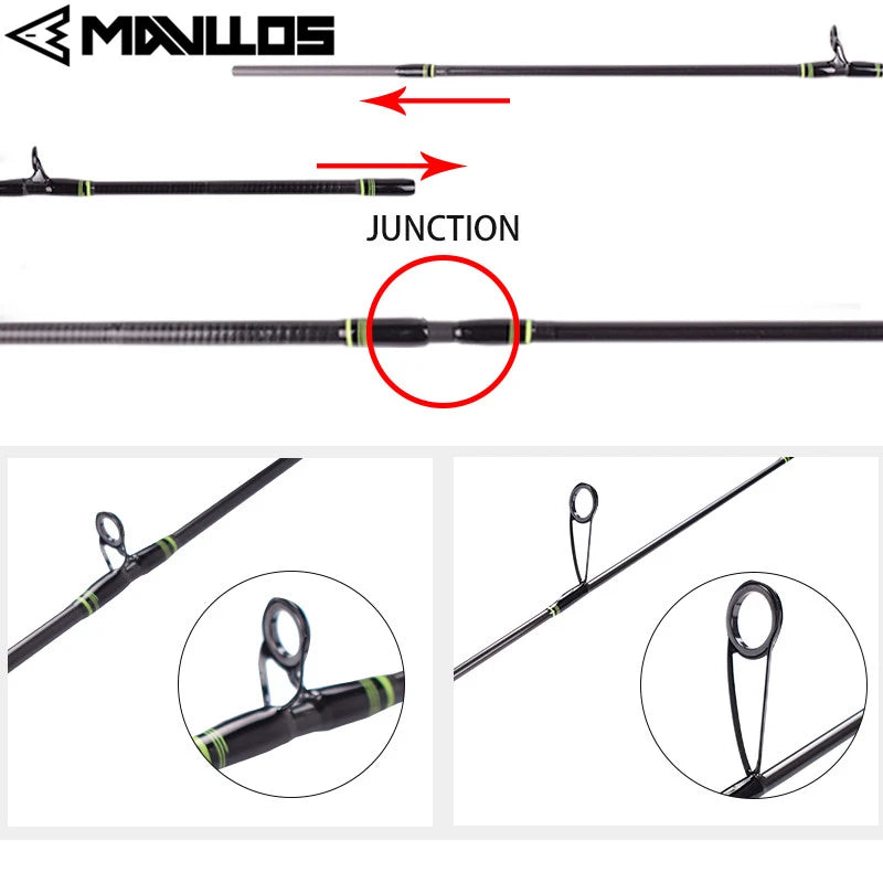 Mavllos Delicacy BFS Rod with Tubular + Solid Carbon Tips Lure 0.6-8g/0.8-10g Ultralight Fishing Bass Spinning Casting Rod