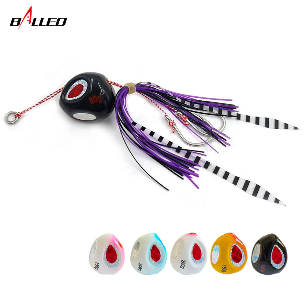 Tenya Metal Jig Head Slider Kabura 60-200g Rubber Skirt Grouper deep sea bream Artificial Jigging  Fishing Bait