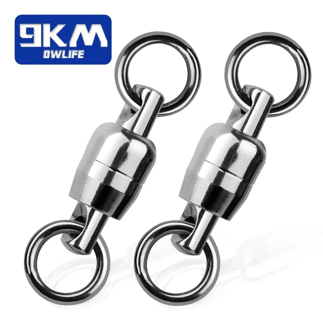 Ball Bearing Swivel 10~30Pcs Stainless Steel Solid Rings Fishing Swivels Saltwater Fishing Trolling Barrel Swivel Lure Connector