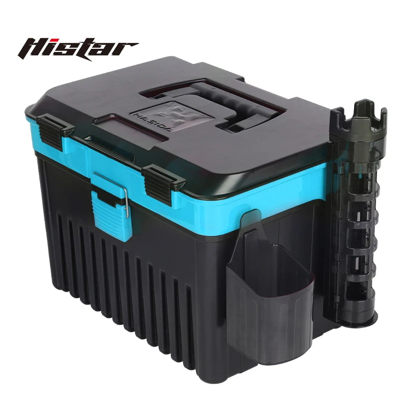 HISTAR With Rod & Cup Holder Thicken PP Anti-Pressure Big Capacity 1.8KG Lightweight Double Deck Casting Rod Fishing Tackle Box