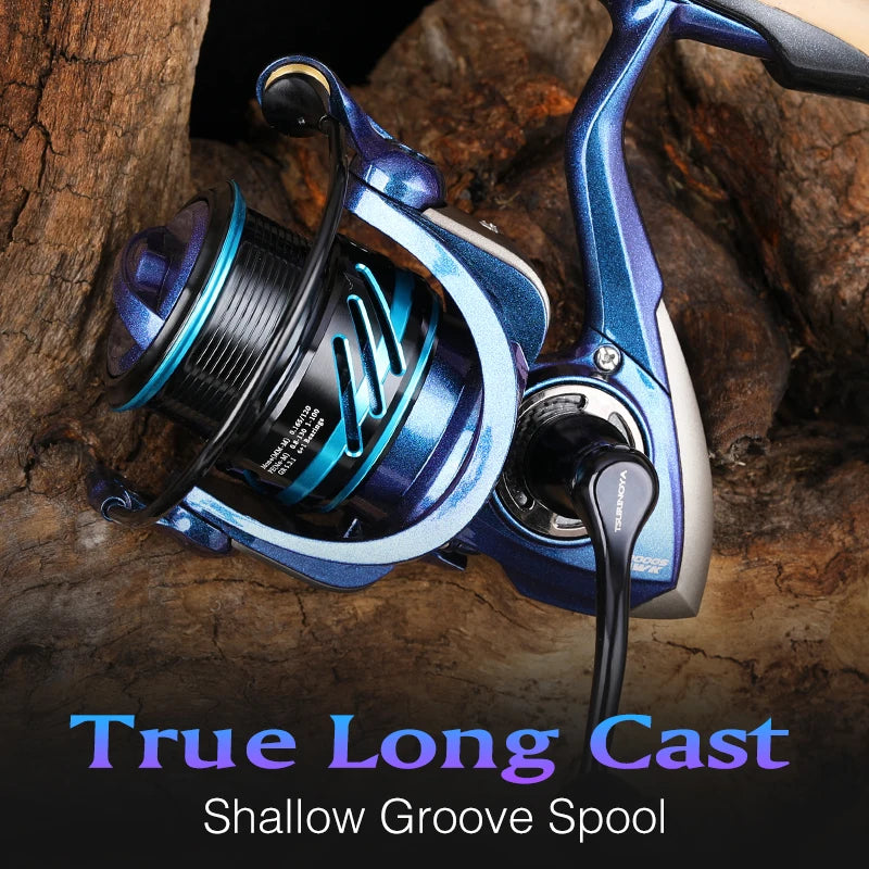 TSURINOYA Shallow Spool 2000S 2500S 3000S HAWK 5.2:1 7kg Spinning Reel Drag Long Casting Stainless Steel Bearing Fishing Wheel