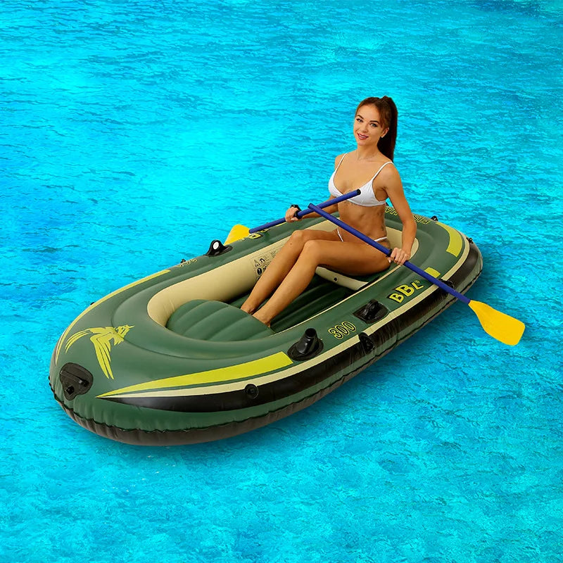 Swimming Pool 1-3 People Boat Rubber Boat Fishing Boat Wear-resistant Thickened Outdoor Rafting Fishing Inflatable Kayak PVC